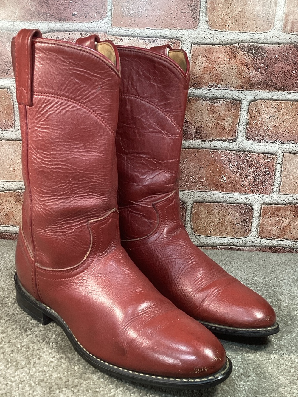 Acme Boots womens red Roper cowboy western boots size 9 M